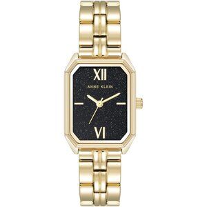 Anne Klein Women's Gold/Black Stainless Steel Bracelet Watch